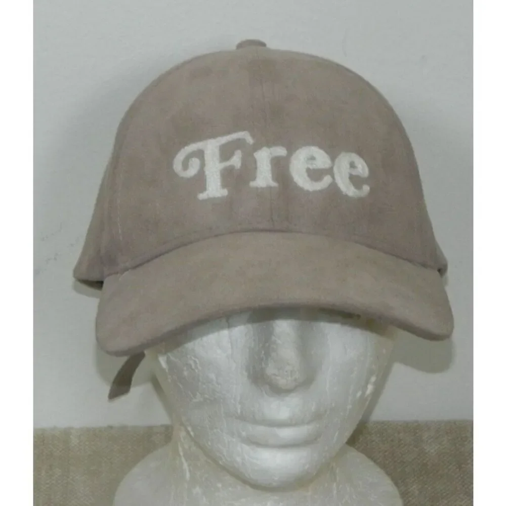 Wilfred Free Baseball‎ Cap One Size Unisex Beige Faux Suede Free Adjustable